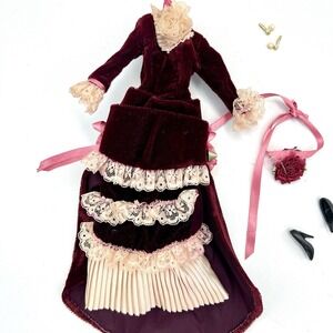 BARBIE GREAT ERAS VICTORIAN LADY SUPERSTAR OUTFIT Dress Shoes‎ Purse Earrings